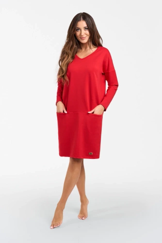 Karina dámská tunika s dlouhým rukávem Italian Fashion - červená