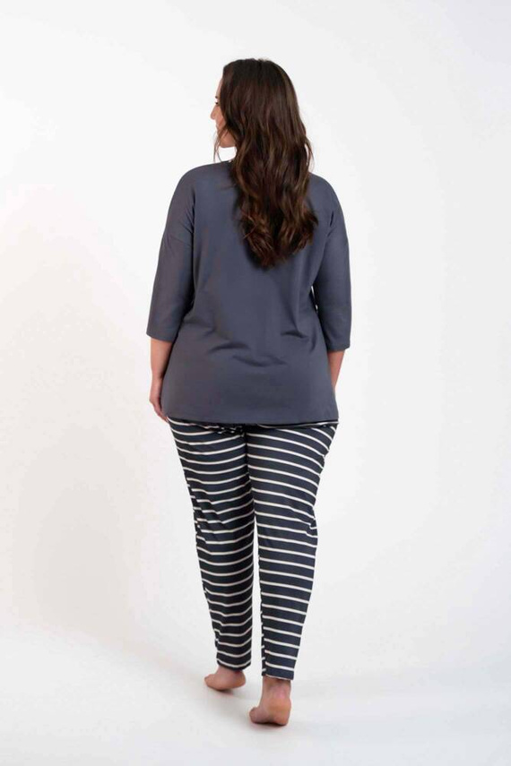 Betty Dámské pyžamo 3/4 rukáv, dlouhé kalhoty Italian Fashion - grafitový/grafitový potisk