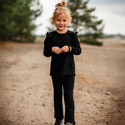 Simply Comfy Dětské legíny do zvonu Eevi černé - 100% bavlna, pohodlné a stylové