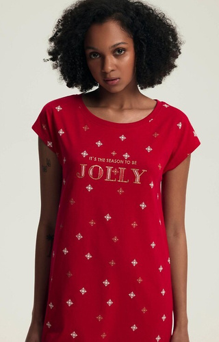 43720 Dotie Christmas Henderson dámská noční košile - bavlna, krátký rukáv