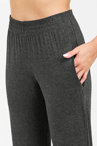 Akord Dámský komplet dlouhý rukáv, dlouhé kalhoty Italian Fashion - tmavý melír