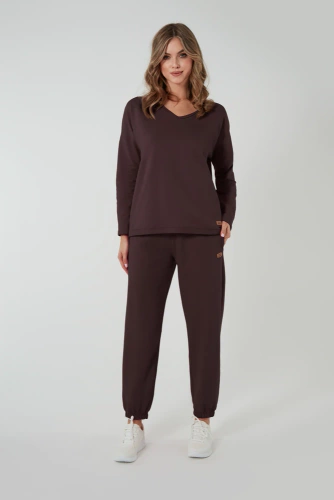 Madri Halenka s dlouhým rukávem Italian Fashion - hnědá