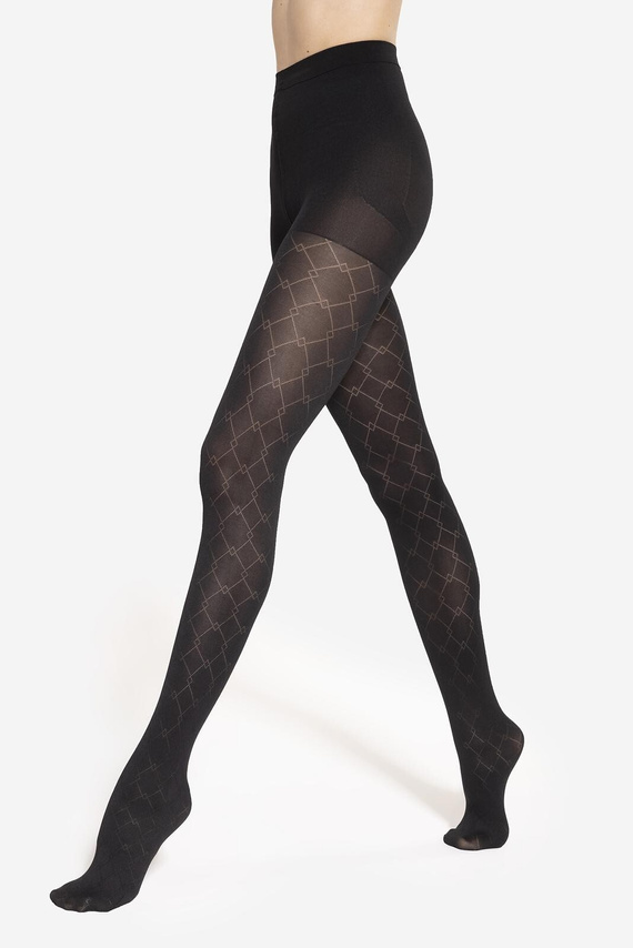 Modeline 07 Gatta punčocháče - 40 den, push-up, geometrický vzor