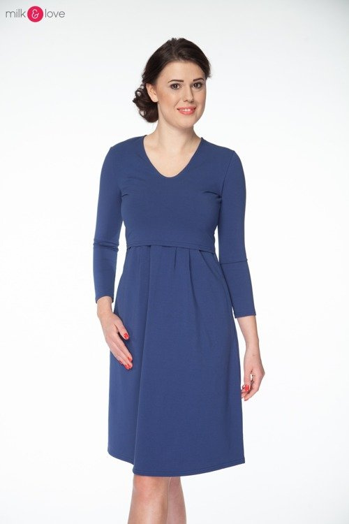 Sukienka ciążowa i do karmienia Carry rękaw 7/8 Milk&Love karminowa czerwień