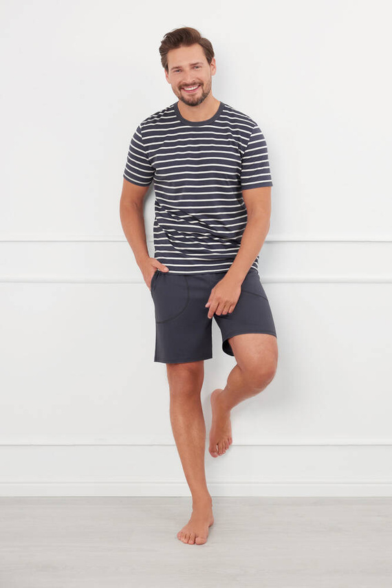 Bert Pánské pyžamo Italian Fashion - grafitové