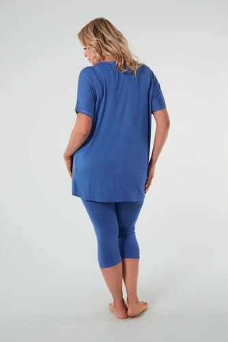 Dámské pyžamo Natura s krátkým rukávem a 3/4 kalhotami Italian Fashion - modré
