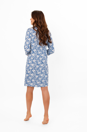 Dámská noční košile Bisali - bavlna, ¾ rukáv, květinový vzor Italian Fashion