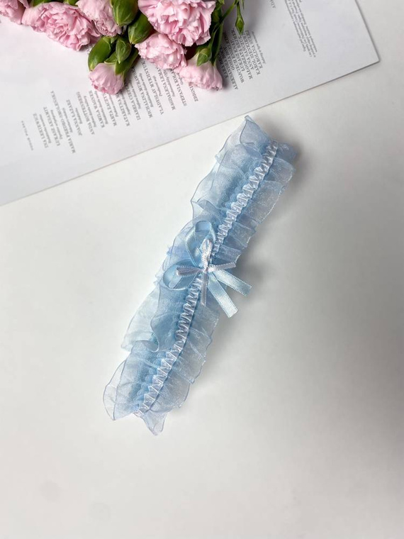 221 Šifonový podvazek De Lafense - světle modrý