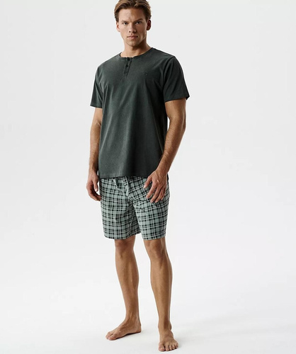 NMP-401 Letní Pánské Pyžamo 100% Bavlna Peach Effect