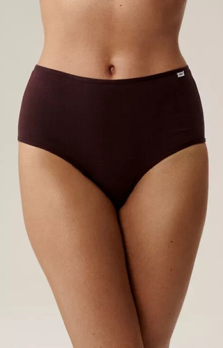 3CLP-011/Z25 Maxi Dámské kalhotky Atlantic béžovo-vínovo-fialové - bavlna, 3 ks.