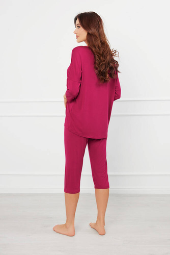 Natura Dámské 3/4 pyžamo Italian Fashion - víno