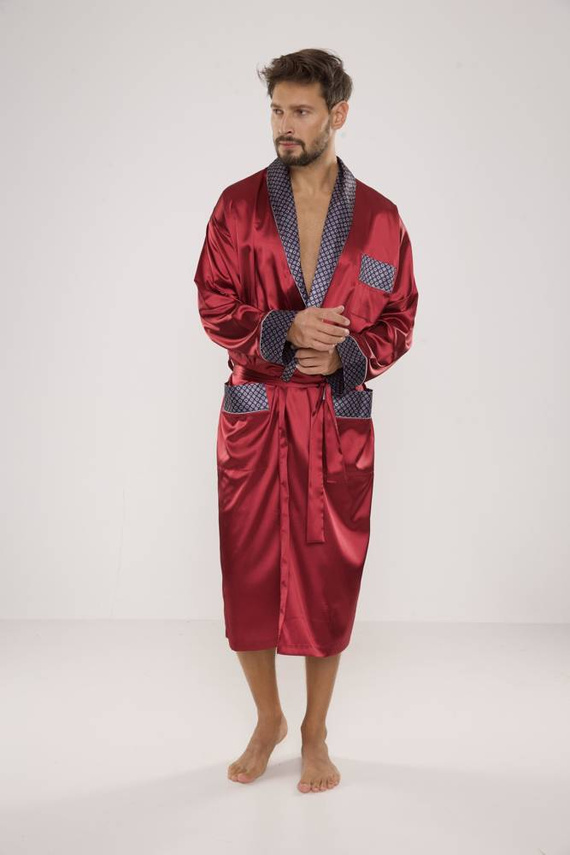 940 Forex pánský saténový župan - bordó