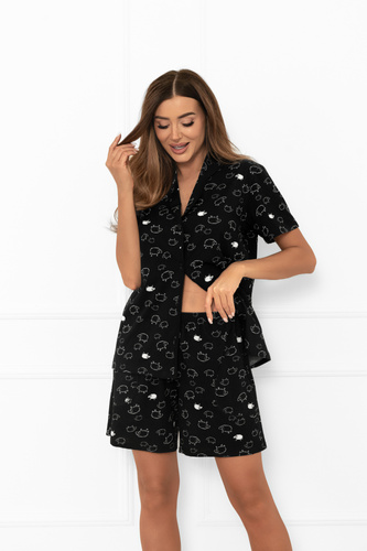 Dámské pyžamo Bonnie - krátký rukáv, krátké kalhoty, bavlna MEGA SOFT Italian Fashion