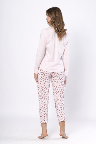 Dámské pyžamo Laveza 1623 Grazyna - bavlna, světle růžová, dlouhý rukáv