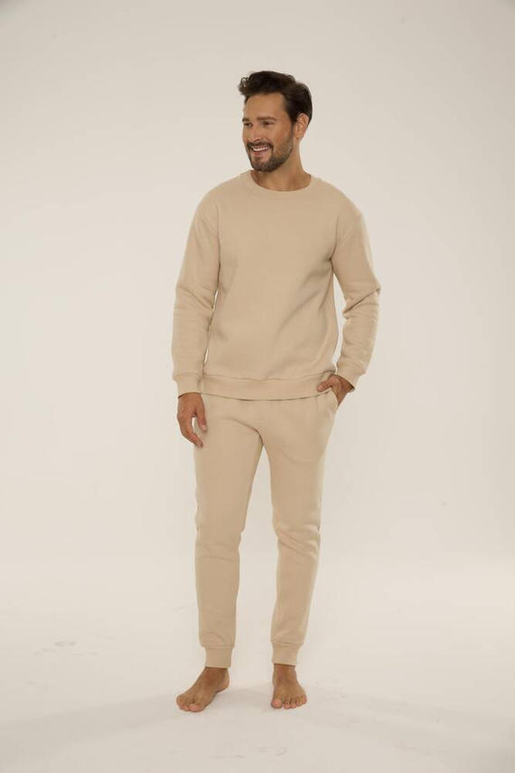 813 Indigo Pánská tepláková souprava De Lafense - písková