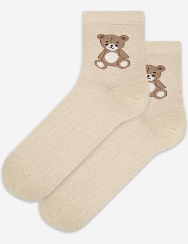 U84.01P Dámské ponožky Wola Perfect Woman beige 965- bavlna, barevné vzory