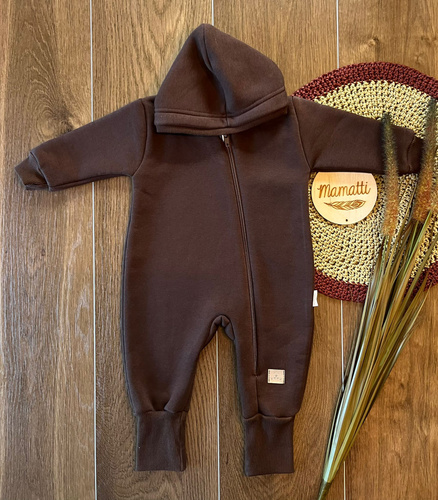 KS118 čokoládová tepláková souprava - bez nožiček, Mamatti