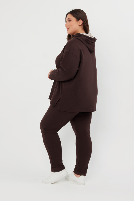 Lagos Dámská mikina s kapucí Italian Fashion - hnědá