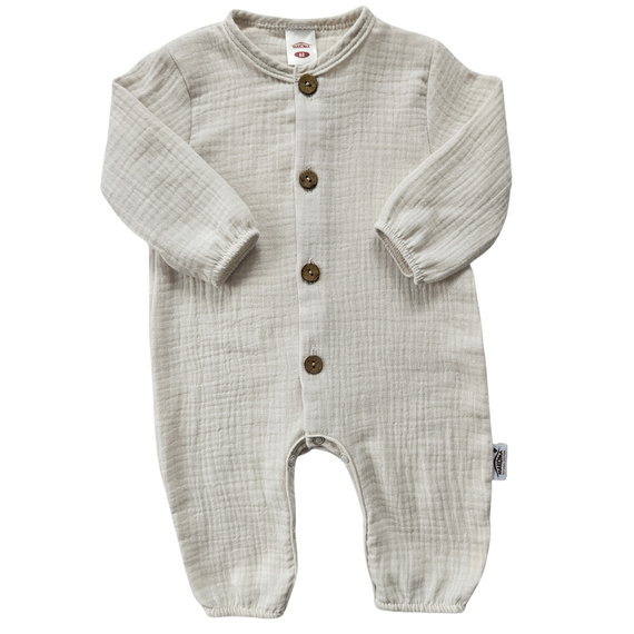 Mušelínový župan Just Muslin 02235BE Makoma beige - lehký, prodyšný, 100% bavlna