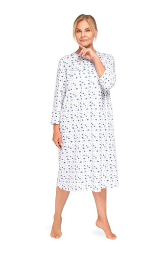 Noční košile Bogna II 204 Noční košile Martel modrá 32 bavlna s dlouhými rukávy, ideální jako dárek pro babičku