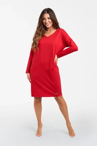 Karina dámská tunika s dlouhým rukávem Italian Fashion - červená