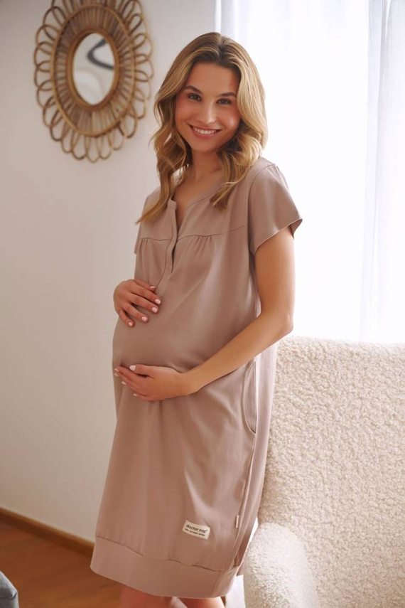 4348 Koszula Nocna ciążowa i do karmienia Doctor Nap - beige