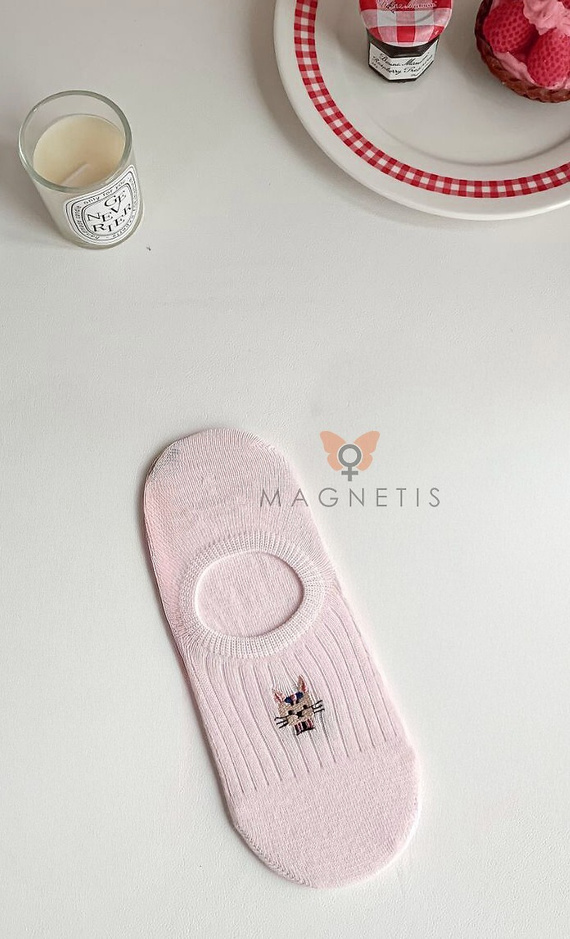 Dámské bavlněné balerínové ponožky Magnetis – neviditelné se silikonem