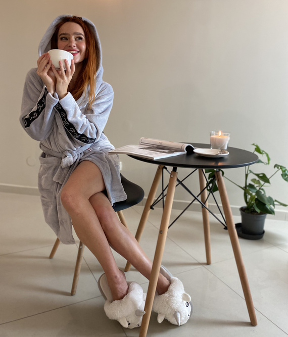 626 Abigail Dámský krátký župan Forex - světle šedý