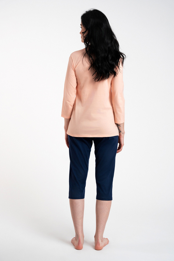 Arietta Dámské pyžamo 3/4 rukávy a 3/4 kalhoty Italian Fashion - lososová barva