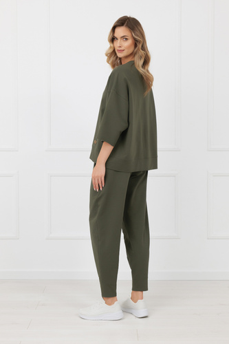 Kalhoty Kaori Italian Fashion 220 g/m² bavlna elastan