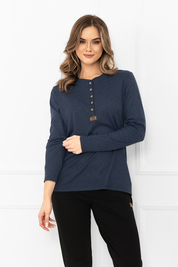 Dámská halenka Gordo Italian Fashion navy blue - klasická, bavlněná, s dlouhým rukávem