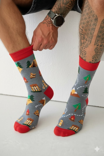 0125.053 Trekking - pánské ponožky Milena s barevným vzorem, Melange