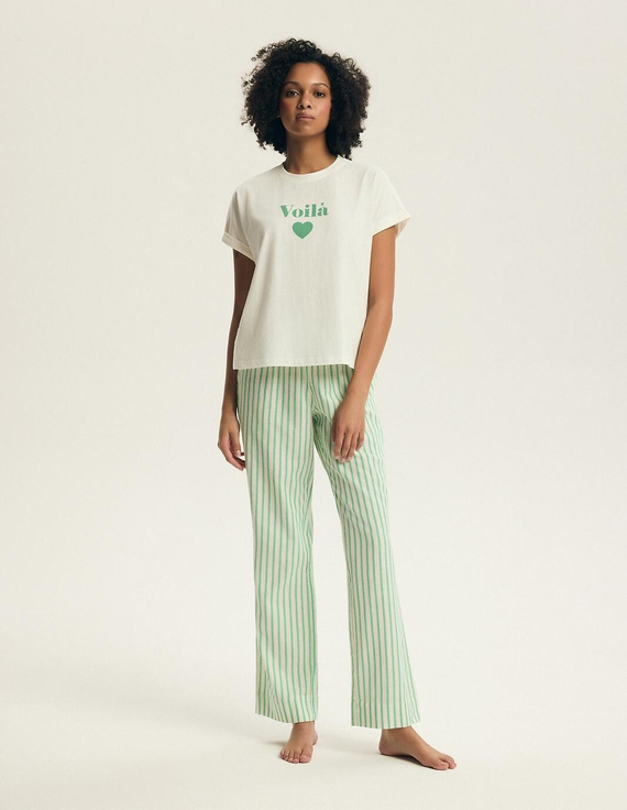 Dámské pyžamo Henderson Darlan 43707 – bavlna, dlouhé kalhoty, potiskD