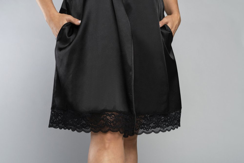 Touch Župan s krátkým rukávem Italian Fashion - černý