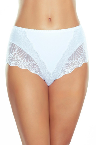 Bílé tvarující kalhotky Eldar Viana, vysoký střih, krajkový lem, mikrovlákno