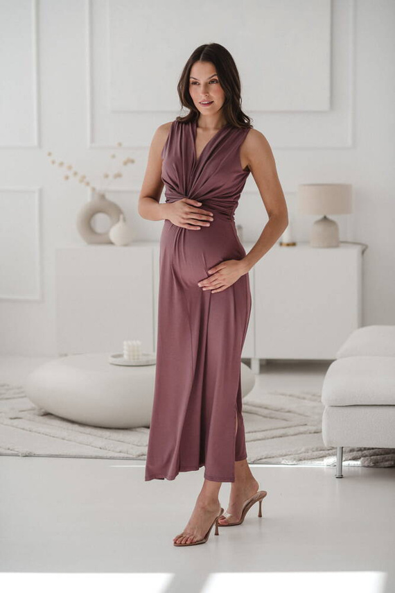 Loop maxi sukienka ciążowa i do karmienia Milk&Love rose brown