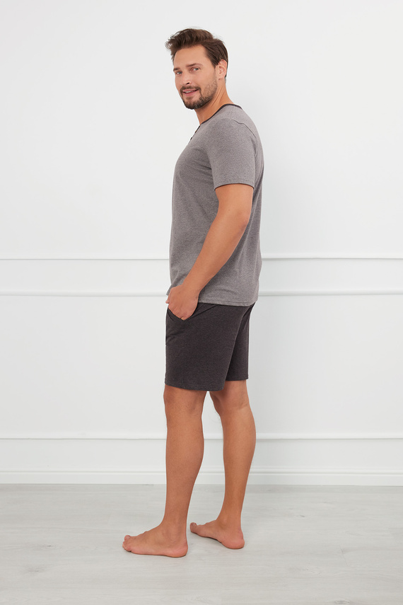 Julius Pánské pyžamo s krátkým rukávem, šortky Italská móda -¶r.melange/c.melange