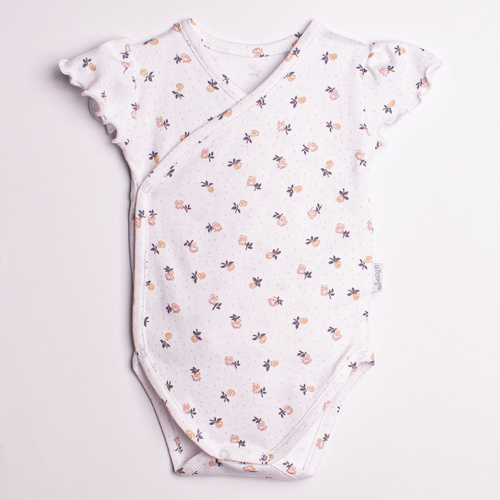 Dívčí bavlněné body s krátkým rukávem, květinový vzor – Nicol, 220094