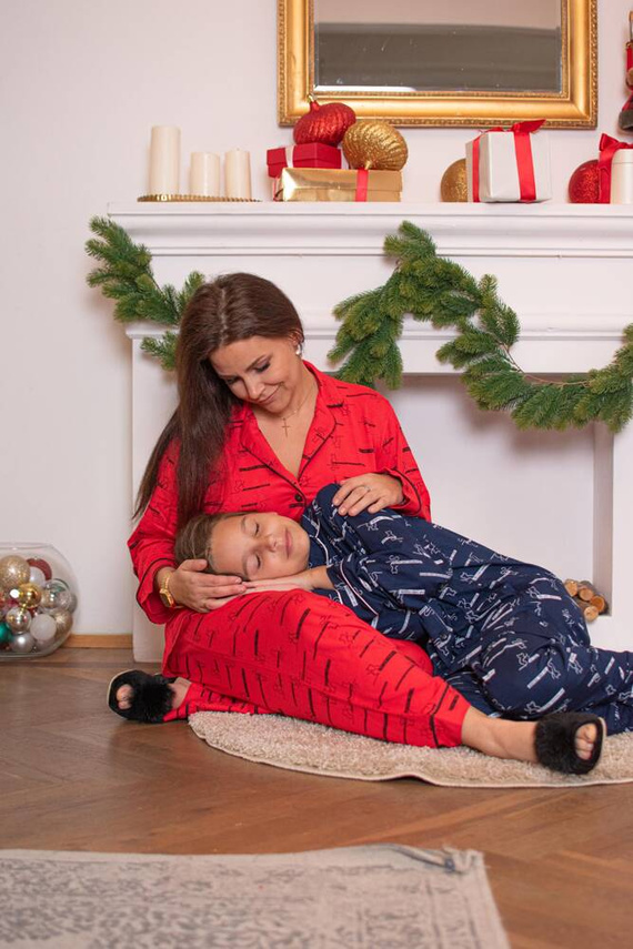 718 Madeleine Cat Love Dámské pyžamo Forex - červené