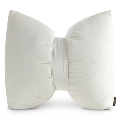 Eurofirany Vánoční polštář krémový 45x55 - sametová mašle