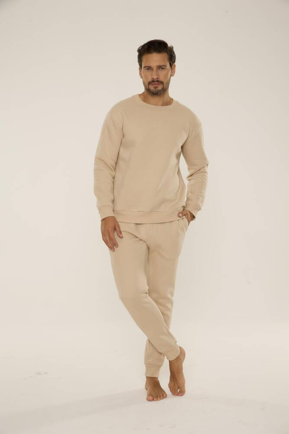 813 Indigo Pánská tepláková souprava De Lafense - písková