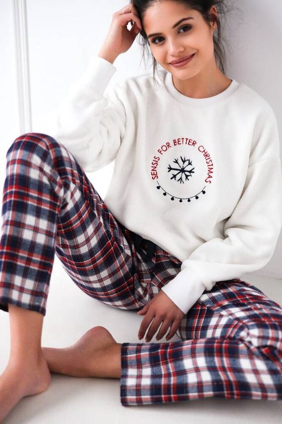 Lepší dámské pyžamo Sensis - krémové