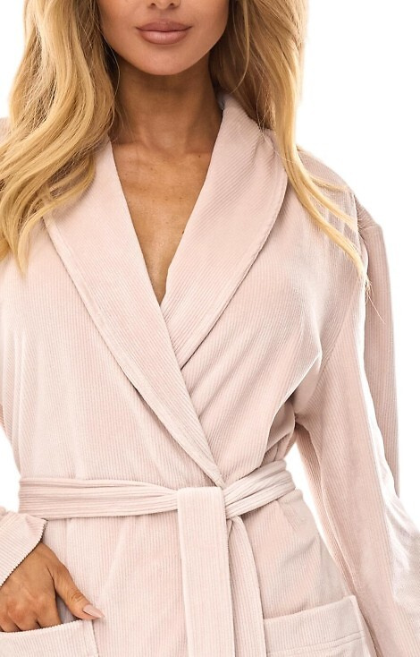 2510 Aura Dámský župan L&L long angora - měkký, hřejivý