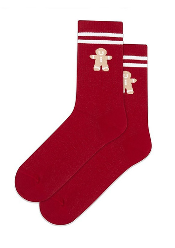 U04.N56 Gatta Christmas Socks - unisex bavlněné ponožky s vánočním motivem, vzor 997 red