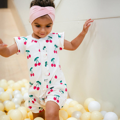 Dívčí romper Cherry Eevi bavlna 95% pohodlný na léto