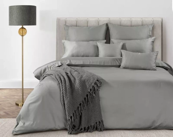 1C Elegantní saténové povlečení Eva Minge Eurofirany steel | makrosatin 100% bavlna