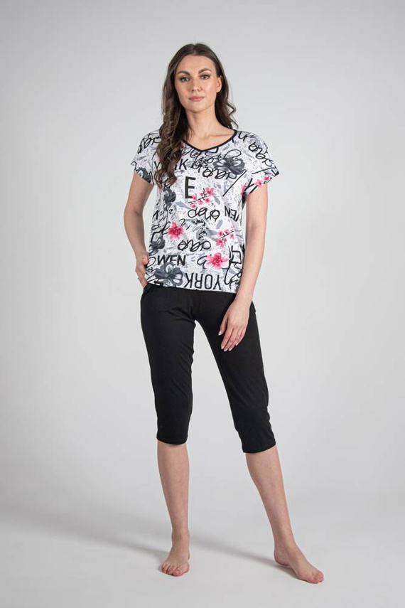 676 Dámské pyžamo s podrážkou Forex - bílé