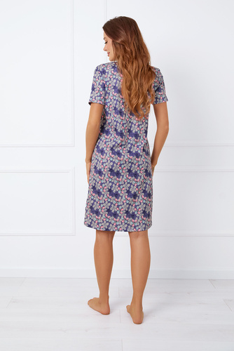 Noční košile Carbonia s rozepínáním, krátký rukáv Italská móda - potisk