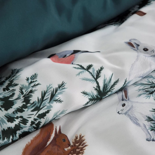 Vánoční povlečení Roland z mikrovlákna Eurofirany - zelené zdobené půvabným potiskem