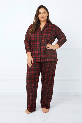 Nicola Dámské pyžamo s dlouhým rukávem, dlouhé kalhoty Italian Fashion - potisk